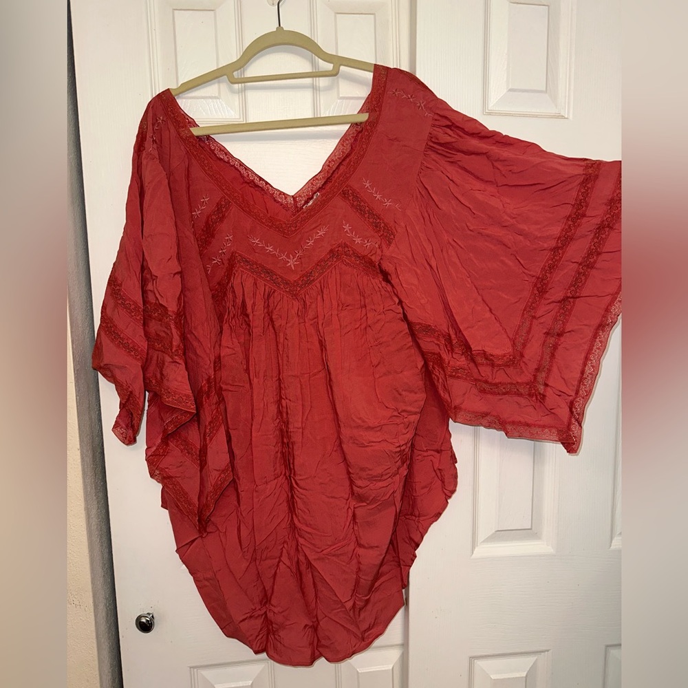 Coral Bohemian Free People Top